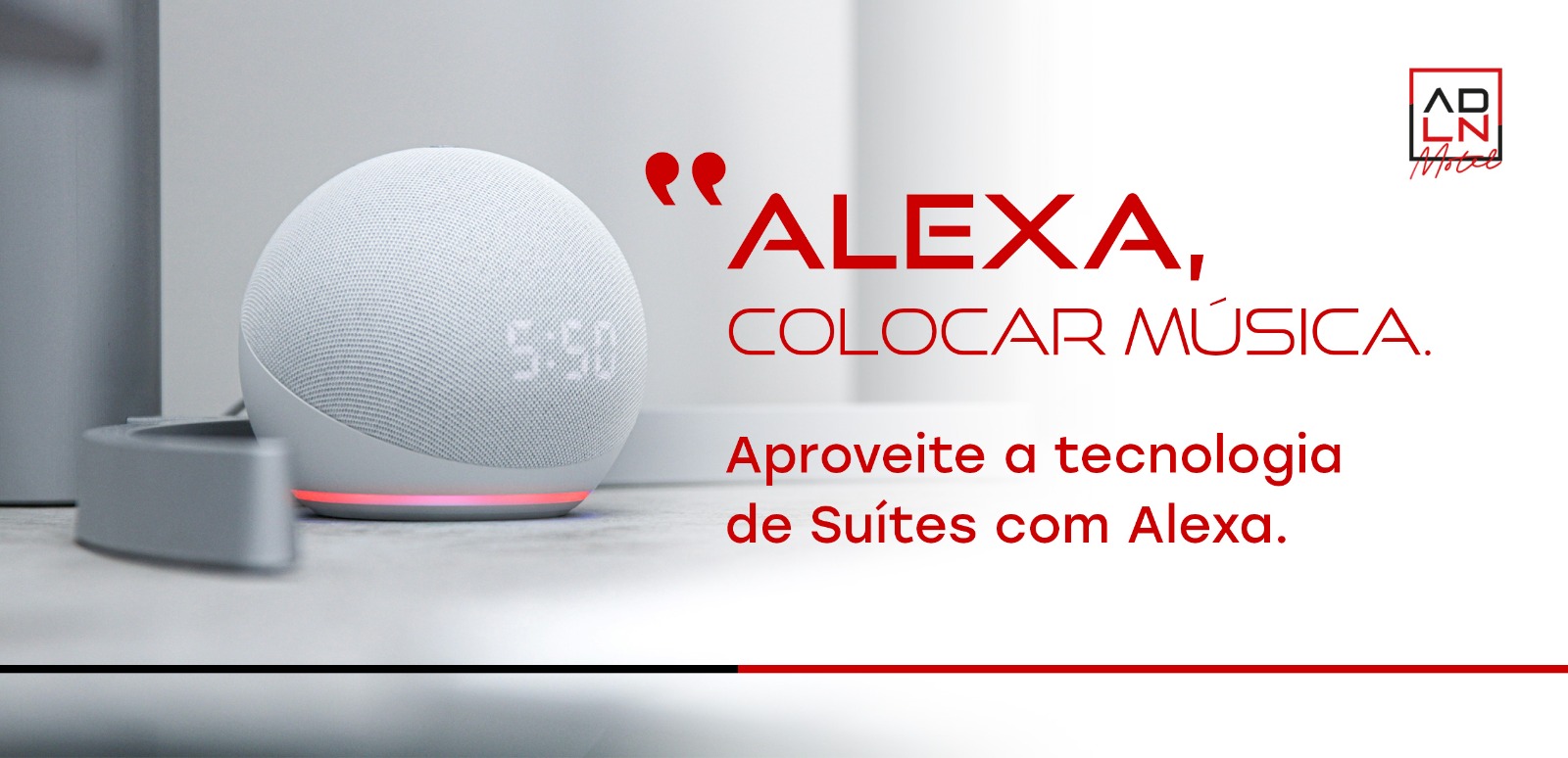 Alexa, colocar música. Aproveite a tecnologia de suítes com a Alexa.